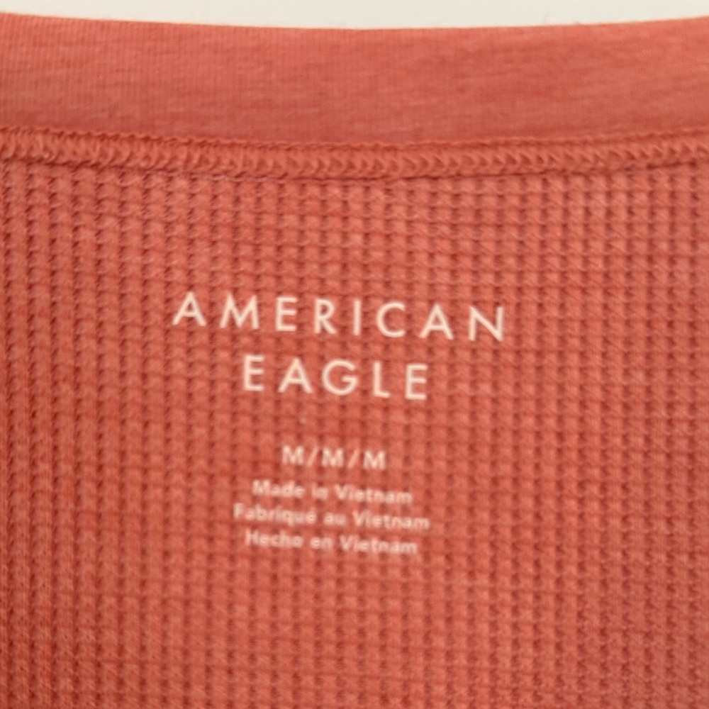 American Eagle Outfitters Women's Short Sleeve waffle tee - Rust - Picture 2 of 5